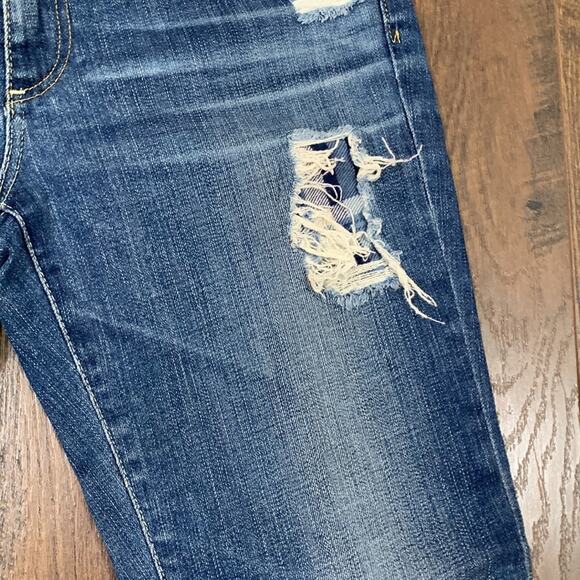 AG Adriano Goldschmied Stilt Roll-up Cigarette Roll-up Ripped/Plaid Jeans - Picture 4 of 13